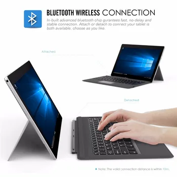 MoKo Type Bugt til Surface Pro 7/ Pro 6 / Surface Pro 5 (Pro 2017),Let Slanke Trådløse Bluetooth-Tastatur med To knapper