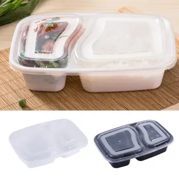 10 Stk Plastic Kan Genbruges Bento Box Måltid Opbevaring Af Fødevarer Prep Frokost Boks 2 Rum Genanvendelige Mikrobølgeovn Containere Hjem Madkassen
