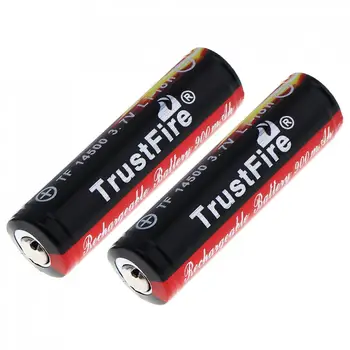 TrustFire 2Pieces/masse 3,7 V 900mAh 14500 Li-ion Genopladeligt Batteri med Beskyttet PCB Li-ion Batteri af Høj Kvalitet