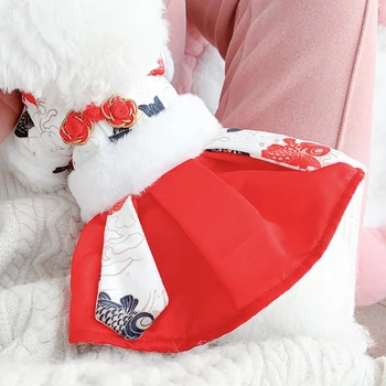 Dejlig Koi Kimono Nederdel til At Holde Varm I Efteråret, og Winte Brudekjole Hvalp Tøj til Små og Mellemstore Hund Pet Supplies