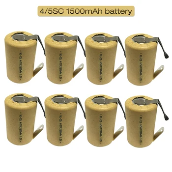 4/5SC 1,2 V 1500mAh SC Subc Ni-CD Genopladelige Nikkel-Cadmium-Batteri med svejsning faner for Power Tool Batteri Boremaskiner