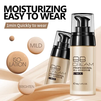 Mænd BB Cream ansigtscreme Naturlige/ Tan Kridtning hudpleje Mænd Effektiv Pleje Solcreme Face Foundation Base Makeup, Hud Farve
