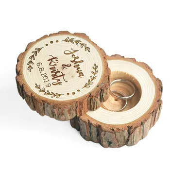 Træ Vielsesring Max Forslag Ring Box Rustik Ring Pude Engagement Gave Land Bryllup Valentines Gave Bryllup Indretning