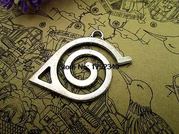 40pcs-- Naruto Charme, Antikke Tibetansk Sølv Naruto Charms vedhæng 25x38mm