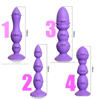 Anal Plug Silicium 4 Stilarter Sex Toy Kvinde Mand Anal Butt Plug Anus Perle Streng Håndsex G Spot Stimulere Voksen Sex Produkter