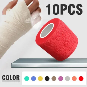 10x Sikkerhed, Beskyttelse Vandtæt selvklæbende Sammenhængende Elastiske Bandager Wrap førstehjælp Af Sport Krop Gaze Dyrlægen Medicinsk Tape