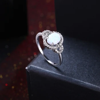 INALIS Romantisk Hvid 5A Klare Cubic Zirconia Og Opal Ovale Ringe Til Kvinder-års Jubilæum Ring Mode Kvindelige Smykker Bedste