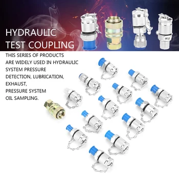 HHO-14Pcs Hydrauliske trykprøvning Punkt Test Kobling Adapter Sæt til Hydrauliske System Kit