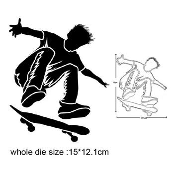Håndværk dør Skater Boy spåntagende Dør Stencils Til DIY Scrapbooking dør Papir/foto Kort, der Gør Prægning Die Cut Nye 2020