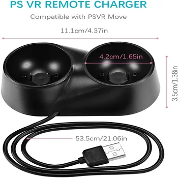 Dobbelt Oplader Dock til PS3 / PS4 VR Motion Controller, Playstation Move Controller