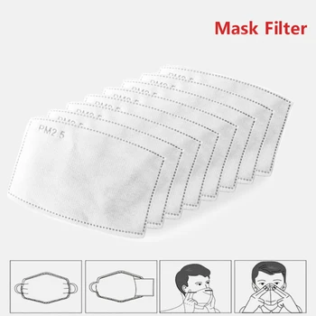 100/50/20Pcs Pm2.5 Filter Papir 3 Lag Anti Tåge, Tåge Munden Maske Anti Støv Aktiveret Carbon, Masker, Filtre Health Care Face Maska