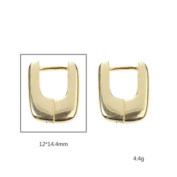 U-Form Earings Mode Smykker Guld Dråbe Øreringe Til Kvinder I Ægte 925 Sterling Sølv Fine Smykker Huggies Med Charms Friblad