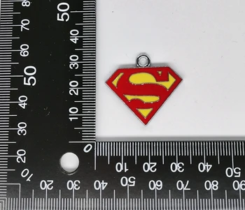 10 Stk tegnefilm Superman Halskæde nøglering Emalje Perler, Vedhæng Metal Charms Håndværk DIY Smykker at Gøre at Finde H-32