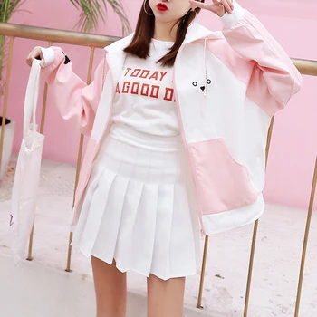 2018 Kvinder Sommeren Japan Style Blå Pink Nederdele Kawaii Gitter Alle-match Mini Nederdel Studerende Preppy Bunde Sexy Sweet