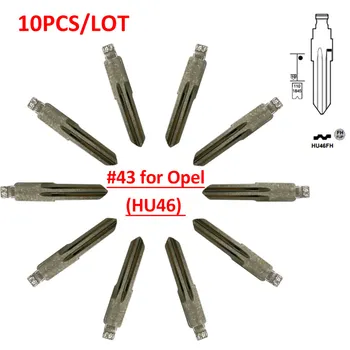 Gratis forsendelse (10 stk/masse)Metal Tomme Uncut Flip KD Fjernbetjening HU46 nøgleblad Type #43 for Ope-l