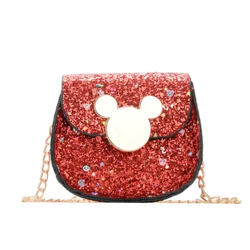 Disney sommeren paillet børns taske mode Mickey Mouse mini pige crossbody taske vilde kæde lille taske