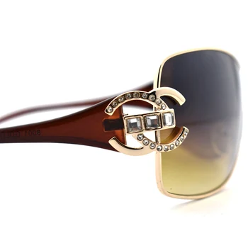 Mode Sexet Solbriller Kvinder 2019 Krystal Diamant Overdimensionerede Gradient Linser Solbrille Brand Designer Nuancer UV400 lunette femme