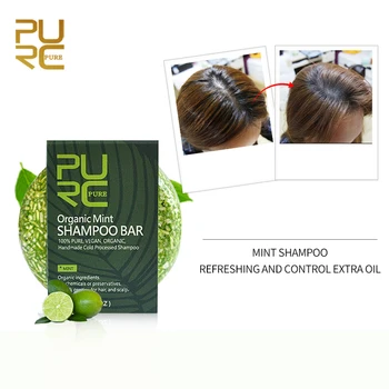 PURC Ren Blid Organiske Naturlige Mint hair shampoo og Magiske hair mask 5 sekunder Reparationer skader glat hår 60ml hår pleje sæt