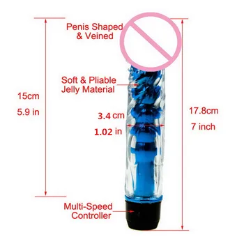 Multi Speed Dildo Cilt Vibrator, Vandtæt Jelly Penis Voksen Sex Produkt Legetøj Til Kvinde Kvindelige G-spot Massager Vibrator