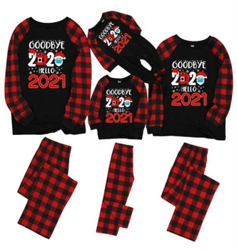2020 År Far, Mor, Datter, Søn Pyjamas Mor Og Mig Red Julen Pyjamas Sæt Familie Matchende Xmas Toppe, Bukser 2stk Outfit