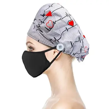 Sygeplejerske Justerbar Print Hat Fritid Yashmak Stand-høreværn gorro quirofano mujer cap gorros quirurgicos шапочка медицинска