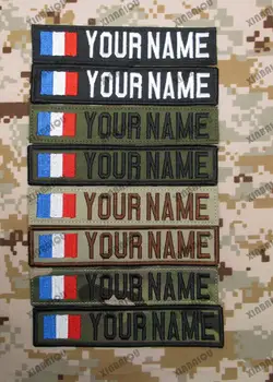 Broderi brugerdefinerede programrettelser Frankrig Flag Brugerdefineret specialnavn tape-plaster Krog og løkke Multicam-Grøn ACU Sort AU FG Tan