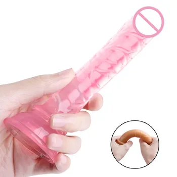 Realistisk Dildo sex legetøj til kvinder, G-spot Massager Vibrator-Crystal Dildo Stærk sugekop Kunstig Penis-Anal Butt Plug toy