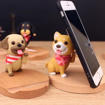 Mobiltelefon Holder Til iPhone Huawei Xiaomi samsung Søde mini Tegneserie hund Telefon Tilbehør Stå Bruser Tablet Stå Desktop