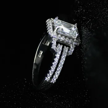 S925 Sterling Sølv Farve Ring Kvinder Naturlige AAA Zircon Fint Sølv 925 Smykker Bijoux Femme Bizuteria Pude Zirkonia Ringe