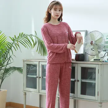 Sød Pink Casual Pyjamas Sæt Kvinders Blød Bomuld Mødre Sexet Pyjama Lange Bukser, Shorts Stor Størrelse 2020 Fashion Hjem Nattøj