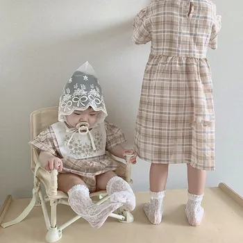 Baby Tøj Body og Kjole 2020 Nye Sommer koreanske Buksedragt og Kjole Søster og Bror Kostume Kjole Pige(ingen hat)