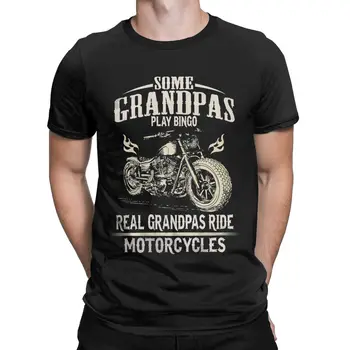 Mænd Vintage Motor Rigtige Bedstefar Rider Motorcykel T-Shirts Ren Bomuld Tøj Sjove Korte Ærmer O-Neck T-Shirts Plus Size T-Shirts