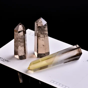 1PC Naturlig Krystal Te Crystal Punkt Sekskantet Kolonne Mineral Ornament Healing Wand Healing Par Udsmykning DIY Smykker Gave