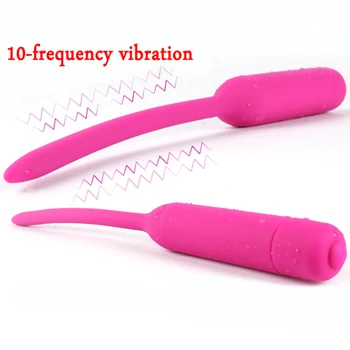 Silikone Urethral Vibrationer Penis Plug Perler Urethral Sound Dilators Vibrator Sex Legetøj Til Mænd Penis Indsætte Urinrøret Klingende Stang