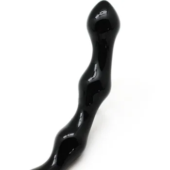 Glas dildo anal plug g-spot stimulator dobbelt dildo anal perler, glas butt plug voksen sex legetøj til mænd, kvinde buttplug