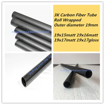 3k Carbon Fiber Rør/Stang/Rør OD19mm ID 15 mm 16 mm 17 mm (Roll Indpakket) med 500mm lang,lav Vægt, Høj Styrke
