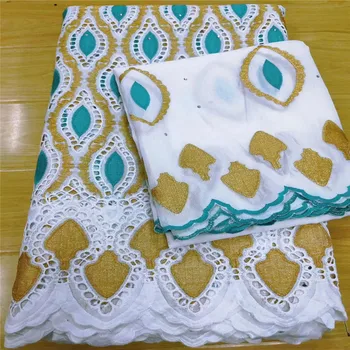 5 yard Swiss lace stof seneste tunge beaded broderi Afrikanske bomuld Schweiziske voile blonder Dubais populære stil 13L518