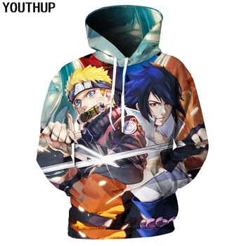 YOUTHUP 2020 Nyt Design, 3D-Hættetrøjer Med Hætteklædte Mænd Sasuke Udskrive 3D-Sweatshirts Naruto Anime Hættetrøjer Mænd Streetwear Plus Størrelse 5XL