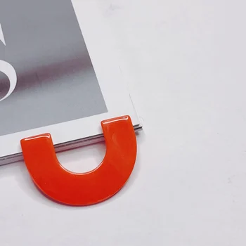 Resin Plast, Akryl U-Form Eardrop Vedhæng Øreringe Tilbehør, Smykker Komponent Diy Håndlavet Materiale 8stk