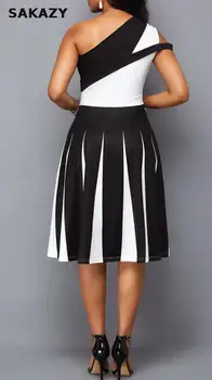 2020 Sommer Middag Kjoler Kvinder Asymmetrisk Besat A-linje One-shoulder Plus Size 3xl4xl5xl Lady Party Dress Vestidos De Cuero