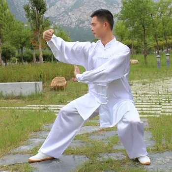 USHINE HX11 hvid sort gul Tai Chi performance tøj lang-ærmet KungFu uniform Wushu TaiChi uniform Børn, Mand, Kvinde