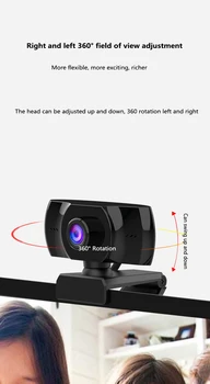 1080P HD-Webcam Med Mikrofon Stativ Roterbar PC Desktop Web-Kamera Cam Mini Computer WebCamera Cam Video-Optagelse Fungerer Autofokus