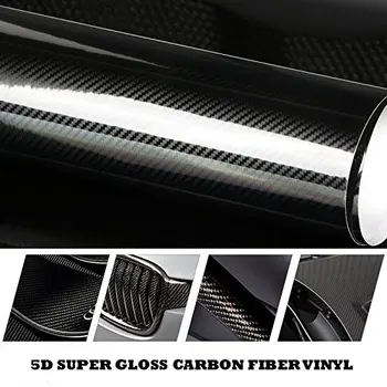 Bil Styling 200cm*50cm Blank Sort 5D Carbon Fiber Vinyl film Med Aircondition, Gratis Boble Auto Tilbehør Tuning Del Bil Mærkat