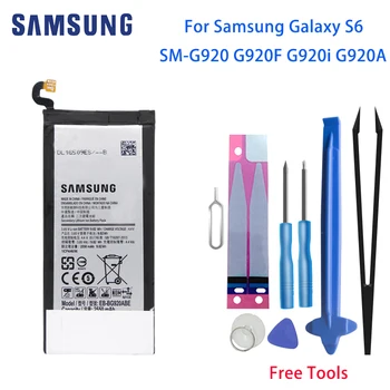 SAMSUNG S6 Telefonens Batteri EB-BG920ABE Til Samsung Galaxy S6 G9200 G9208 G9209 G920 G920A G920F G920I Gratis Værktøjer Originale Batteri