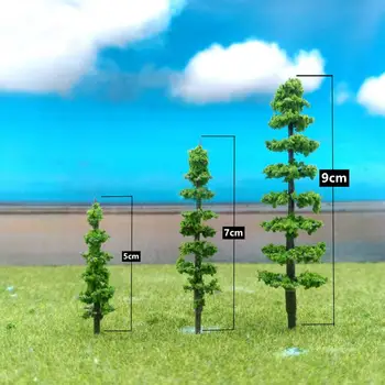 Miniature Simuleret Fyrretræ Scene Model Træ Materialer DIY Forbrugsstoffer til Toget Sand Tabel Bygning 20pcs