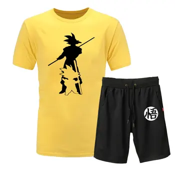 2019 Nye Sommer Z, Goku 2piece T-shirt+Shorts O-Hals kortærmet Tshirt casual Vegeta Harajuku mærke tøj