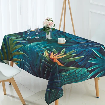 Dug Tropiske banan blad mønster udskrivning dug Linned manteles para mesa rectangulares da tela nappe dække bord