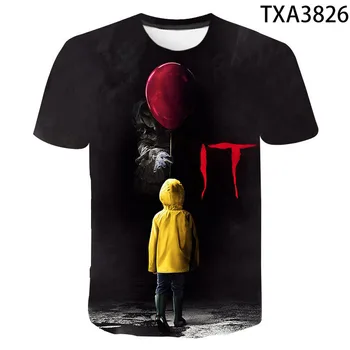 DET: Kapitel To 3D Printet T-Shirt til Mænd, Kvinder, Børn, Sommer Klovn Thriller Terrorist Film Casual Joker T-shirt Cool Toppe, t-Shirts
