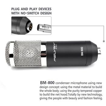 Opgraderet Professionelle PC/KTV Mikrofon BM800+ Kondensator Mikrofon Professionel Audio Studio Recording Mikrofon Metal Stativ