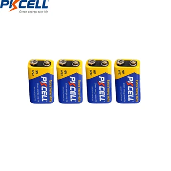 4PC PKCELL 9V 6F22 Ekstra heavy duty Carbon-Zinc Batteri 9 Volt Batteri Lige til at CR9V ER9V 6LR61 batterier til elektronisk therm